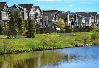 Exterior shot of houses