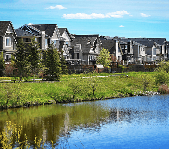 Exterior shot of houses